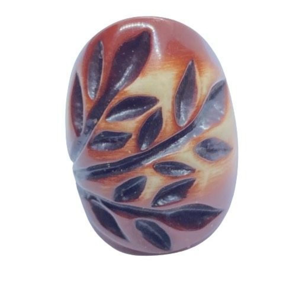 Fun, Chunky, Large Carved Leaves Statement Ring - Size 7